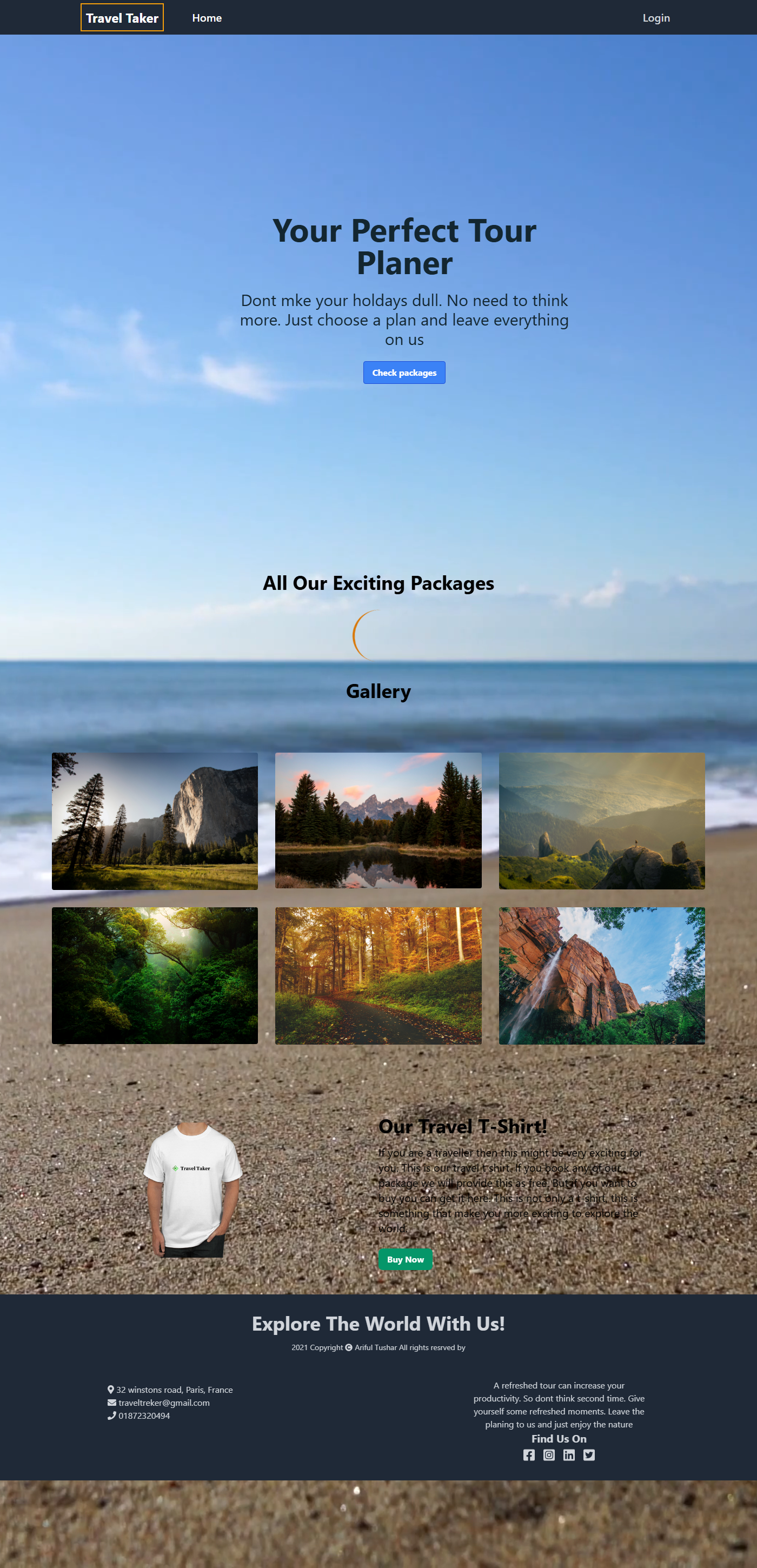 Travel Taker — Full-Stack Tour Booking Platform screenshot