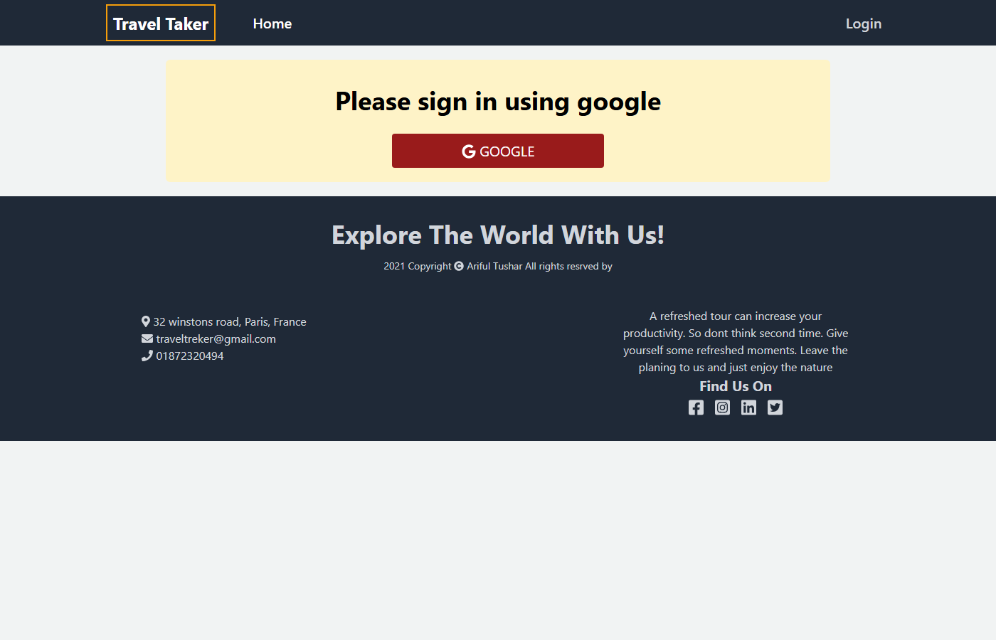 Travel Taker — Full-Stack Tour Booking Platform screenshot